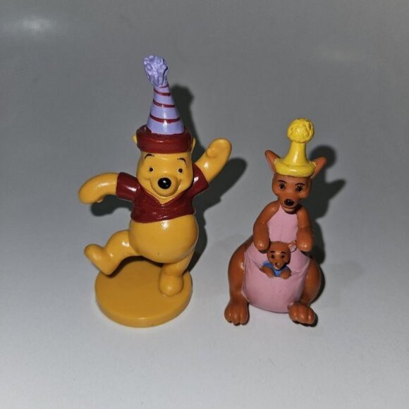 2 Disney Winnie the Pooh Figures Toy Lot Kanga Roo Birthday Party Cake Topper - Picture 1 of 7